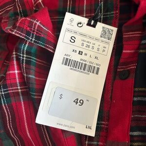 Zara Red and Green Checkered Shirt